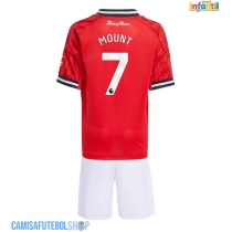 Camisa de time de futebol Manchester United Mason Mount #7 Replicas 1º Equipamento Infantil 2025-26 Manga Curta (+ Calças curtas)